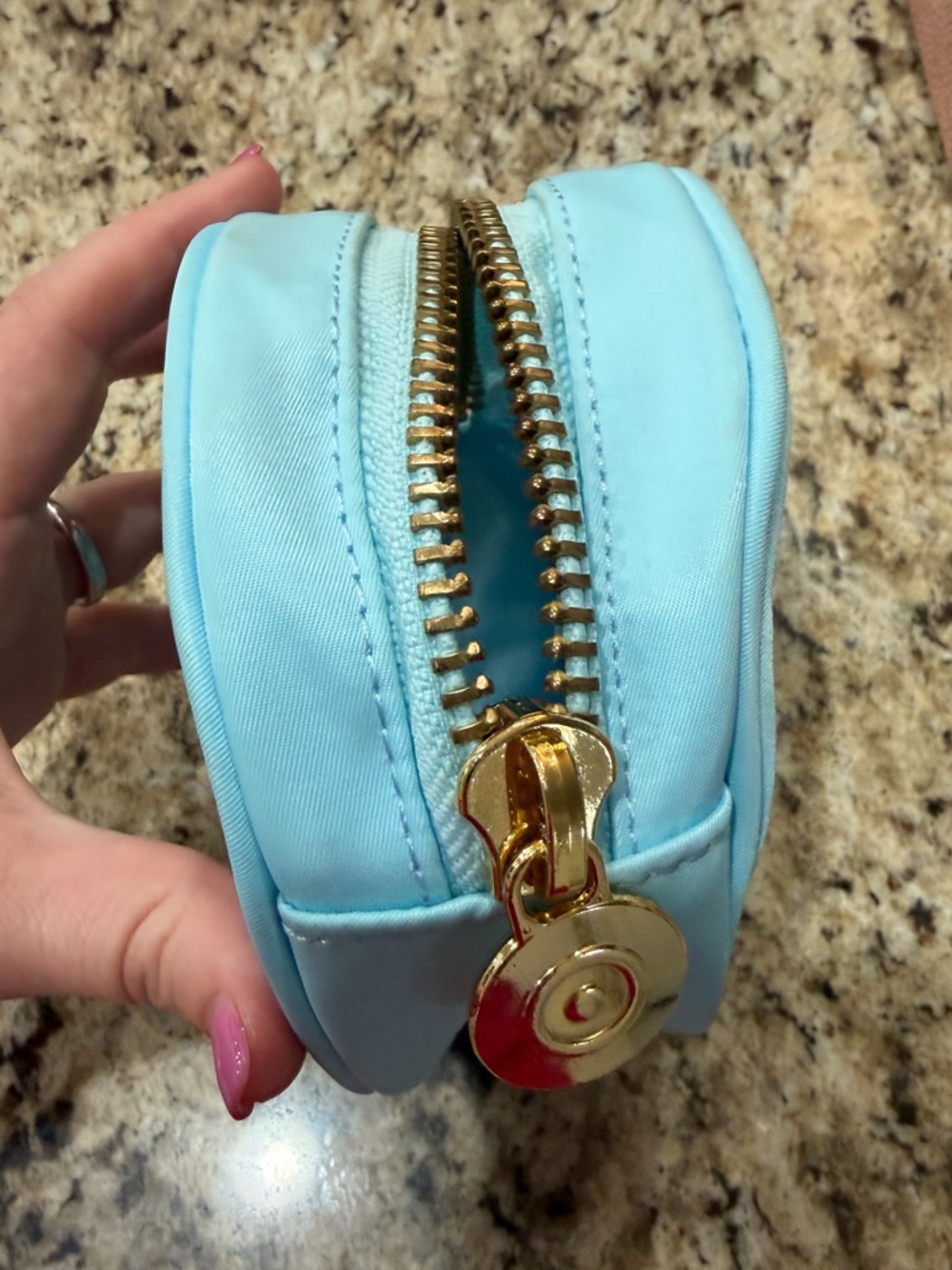 Stoney Clover Lane Target Sky Blue Round Clear Cosmetic Pouch - Picture 3 of 10